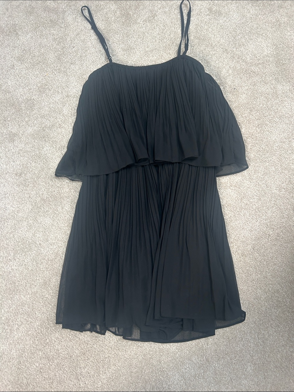 Black Pleated Spaghetti-Strap Jumpsuit Romper